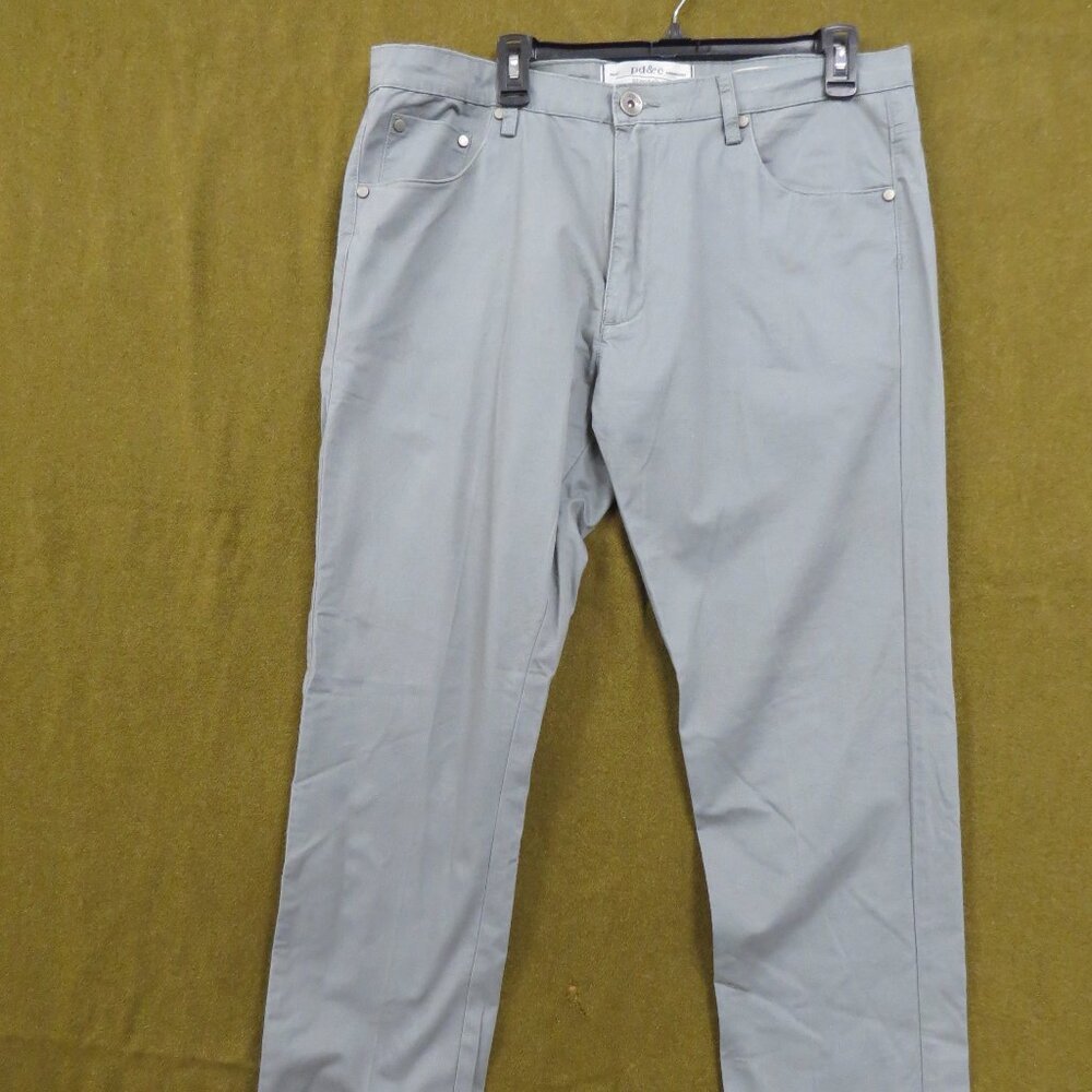 Paper Denim & Cloth Men's Slim Fit Casual Dress Pants Gray Khakis Size 34x30